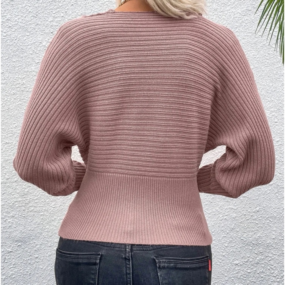 New dusty pink contrast lace sweater - Picture 5 of 6